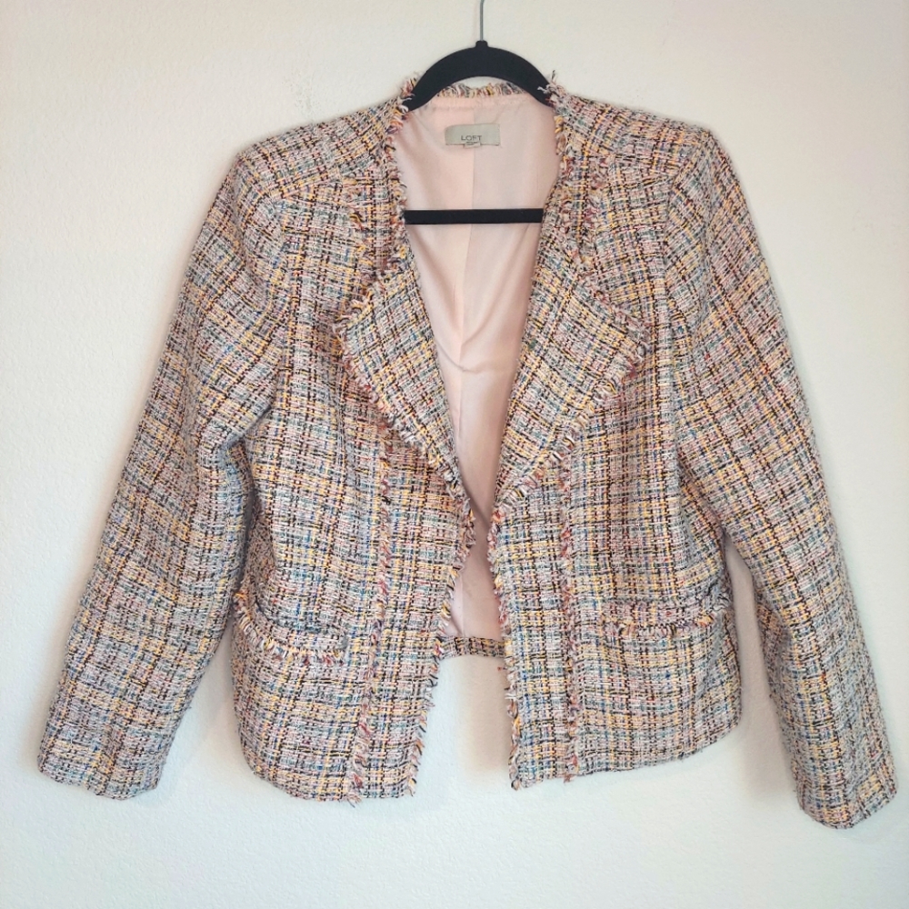 Loft tweed open blazer size 12 petite